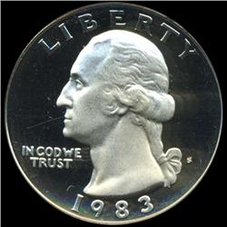 1983S Washington 25c Proof Quarter Coin Graded PCGS PR69 DCAM (COI-6350)