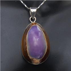 Polished Cowry Shell and Sterling Silver Necklace (JEW-209)