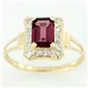 Image 1 : 1.34Ct Rhodolite & 14 Genuine Diamond 9K Gold Ring (JEW-9046X)