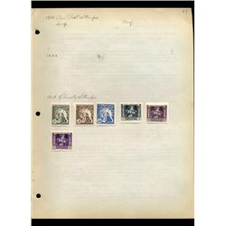 1919 Czechoslovakia Hand Made Stamp Collection Album Page  6 Pieces (STM-0077)
