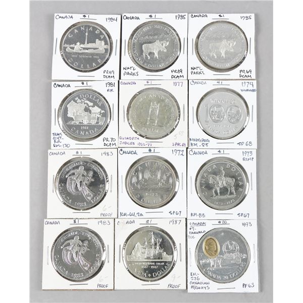 Canada. Elizabeth II (1952-2022). Group of Silver Dollars, 1972-1987.,