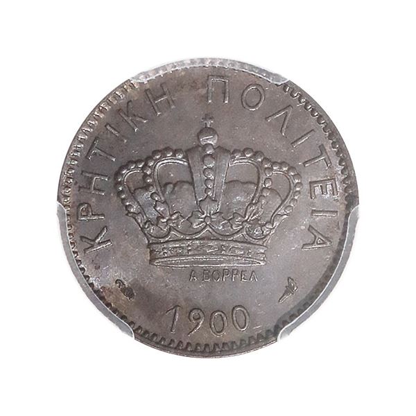 Crete. Prince George, High Commissioner (1898-1906). 2 Lepta, 1900 A. (KM-2) PCGS MS64 BN,