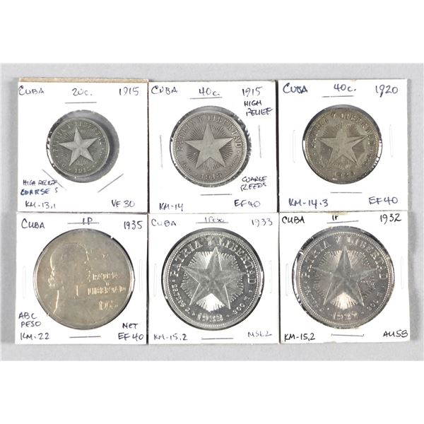 Cuba. Group of Silver Crowns and Minors.,
