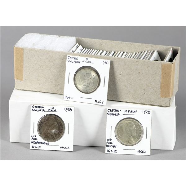 Czechoslovakia. Republic-Socialist Republic. Assortment of Silver Halfcrowns, 1928-1987.,