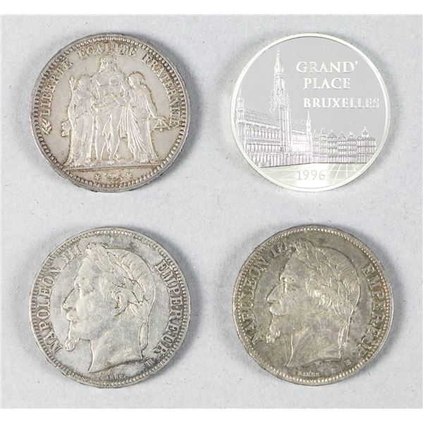 France. Second-Fifth Republic. Quartet of Silver Crowns.,
