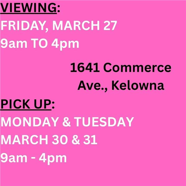 VIEWING & PICK UP