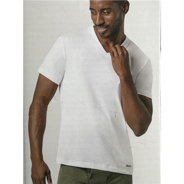 Bench Men's V-Neck T-Shirts 4-Pack XL Cotton White