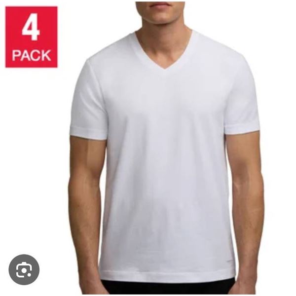 Kenneth Cole Cotton Stretch V-Neck T-Shirts, 4 Pack, Men's Medium/Large
