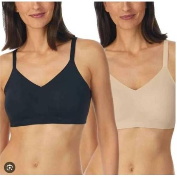 Halston Seamless Bra 2-Pack, Size S/P, Blue