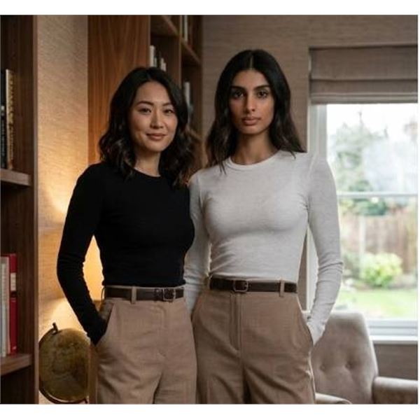 Banana Republic 2-Pack Long Sleeve Rib T-Shirt  1 white  & 1 black Women Size L