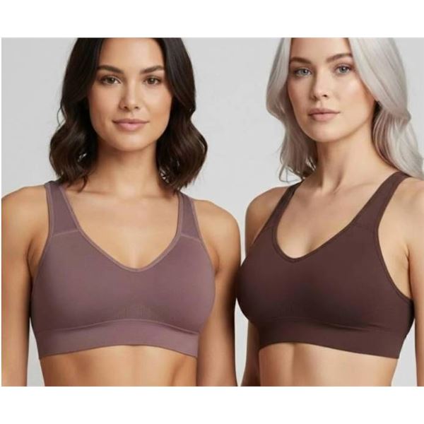 Puma Seamless Sports Bra 2 Pack - Convertible Design, Size XXL/TTG