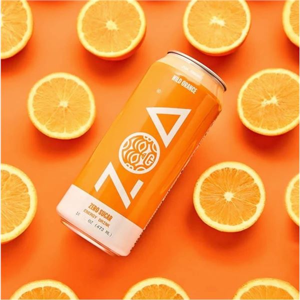 Zoa Wild Orange Energy Drink Zero Sugar 12 Pack 12 oz Cans