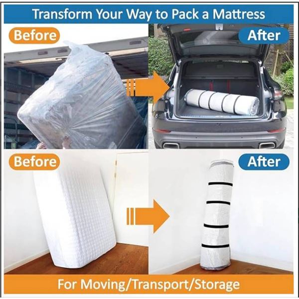 King/Cal-King Mattress Vacuum Bag with Straps – Heavy Duty Mattress Cover