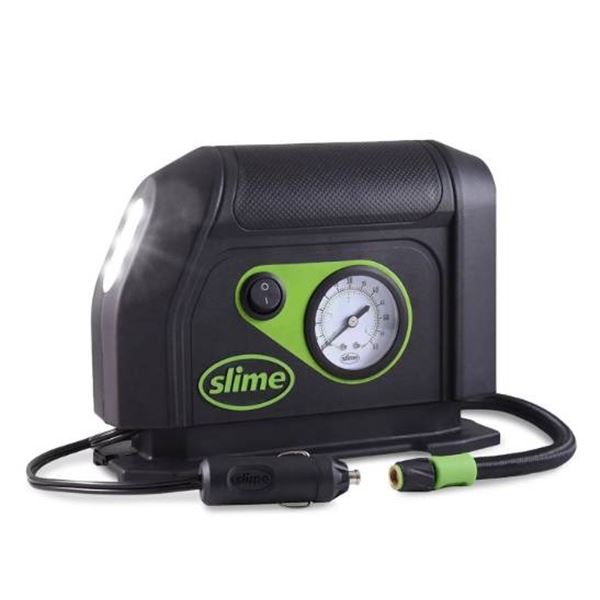 Slime 40045 Compact Tire Inflator With 12V Power Supply and LED Light