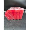 Image 3 : Stacking Red Plastic Storage Bin with Contents