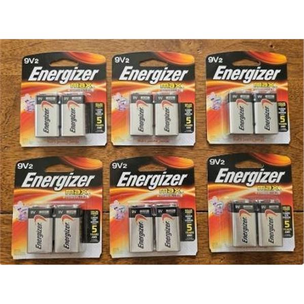 Energizer MAX 9V Batteries, 6 Packs of 2 (12 Total), Alkaline