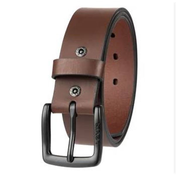 Levi's Men's Leather Belt 36-38 L/G Brown with Metal Buckle