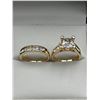 Image 2 : Ladies 14K GP Princess Cut 1.2 Carat Solitaire Wedding ring set