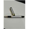 Image 3 : Metallic Silver and Gold Fountain Pen With Dragon Clip Design