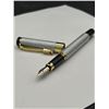 Image 4 : Metallic Silver and Gold Fountain Pen With Dragon Clip Design