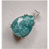 Image 1 : 2.8 ct Certified Silver Emerald gemstone Pendant ($5,165 Appraisal)