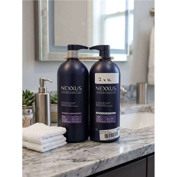 Nexxus Keraphix Shampoo and Conditioner Set, 2 x 1L Bottles