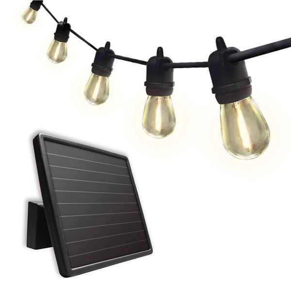 Sunforce Solar String Light, Warm White, 12 LED Bulbs, 30-ft