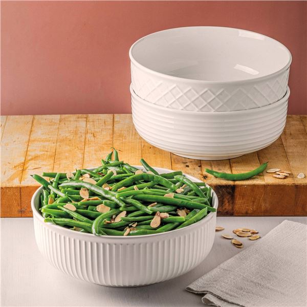 Trudeau 3-Piece Porcelain Serving Bowl Set