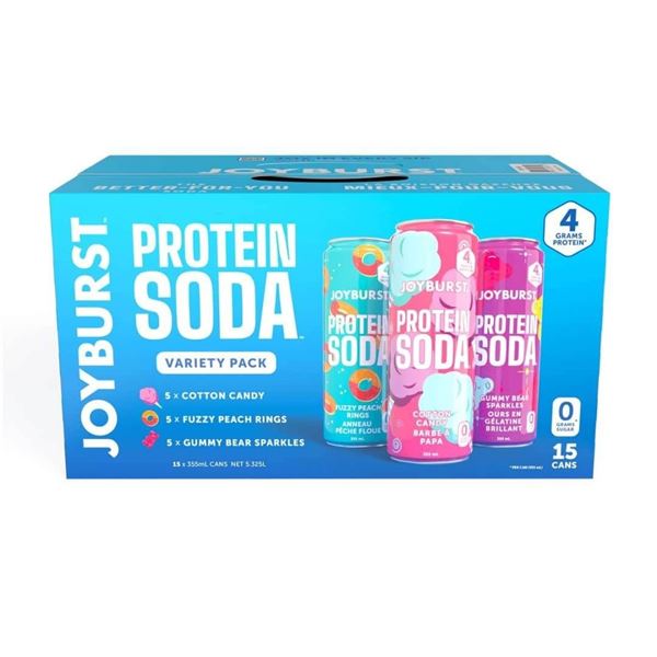 Joyburst Protein Soda Variety Pack, Three Flavours