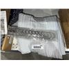 Image 3 : Gray Waffle-Textured Bathroom Curtain with Metal Rings