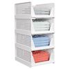 Image 1 : Pack of 4 Stackable Drawer Type Storage for Clothes, White