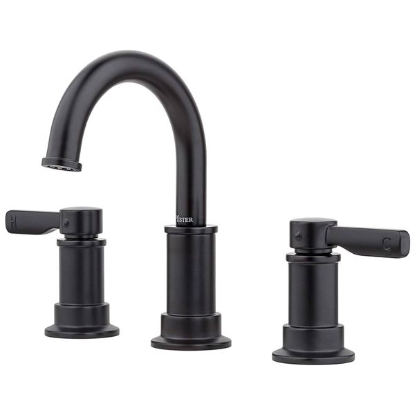 Pfister Breckenridge Matte Black Bathroom Faucet with Push and Seal Drain