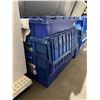 Image 2 : Three Blue Stacking Storage Bins with Collapsible Side Panels