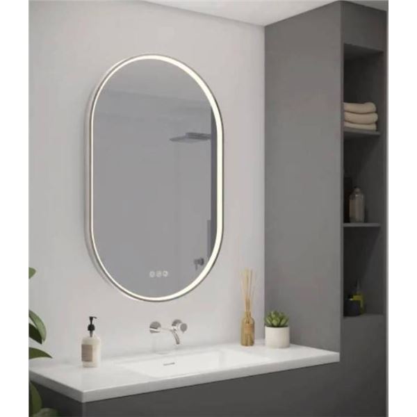 Artika Royce Oval LED Wall Mirror With Integrated Defogger
