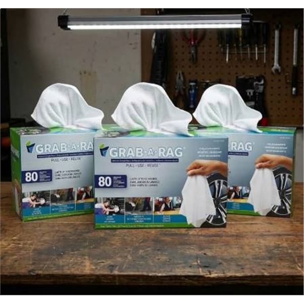 3 Grab-A-Rag Multi-Use Disposable Rags, 60 Count Each
