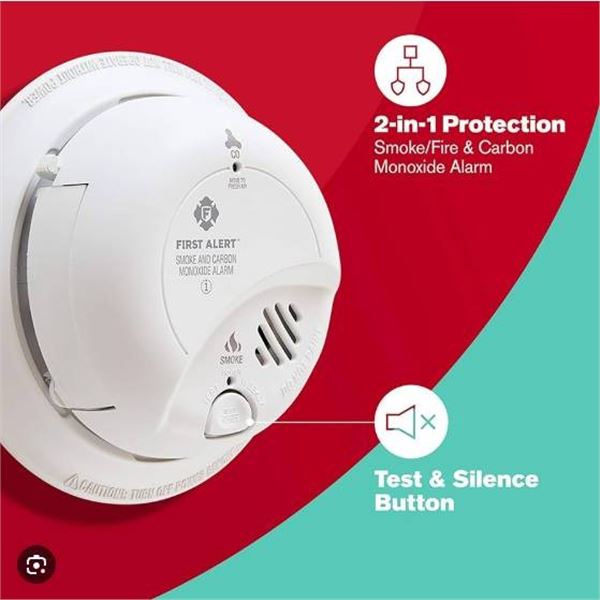 First Alert Smoke and Carbon Monoxide Alarm 2-in-1 Wired Model SC9120B