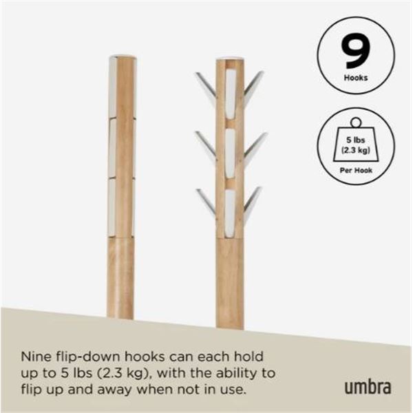 Umbra Flip Coat Rack With 9 Hooks (Model 1004268-390)