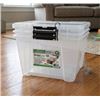 Image 1 : 3 Pack Stackable Clear Plastic - Containers with Handles, 21.5 x 15 x 13.5 Inches