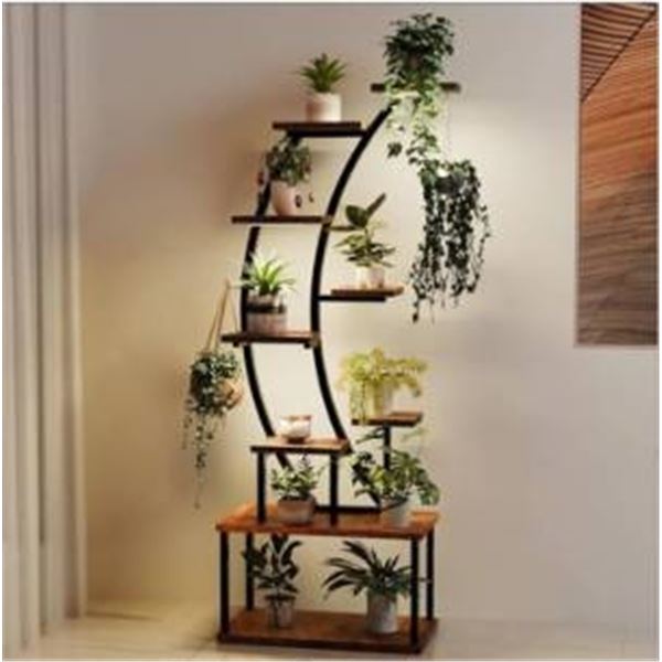 62.4inch Tall Plant Stand Indoor with Grow Lights, 9-Tiered Plant Shelf Indoor for Plants Multiple, 