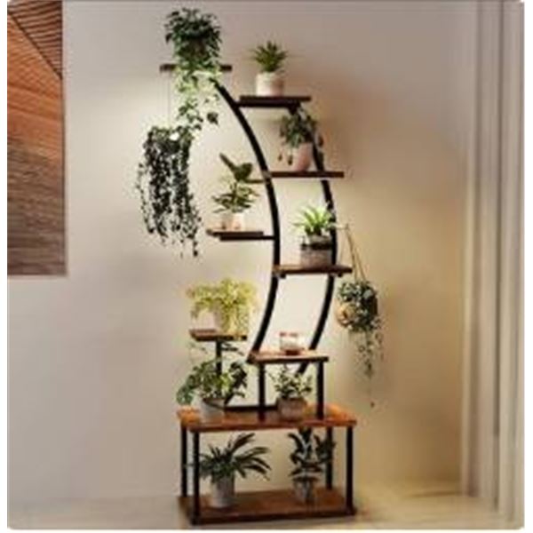 62.4inch Tall Plant Stand Indoor with Grow Lights, 9-Tiered Plant Shelf Indoor for Plants Multiple, 