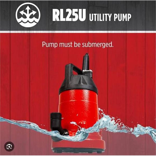 Red Lion RL25U Multi-Purpose Utility Pump, 1/4 HP, Thermoplastic Construction