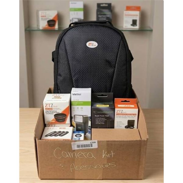 Camera Accessories Kit with Bag and Mixed Items