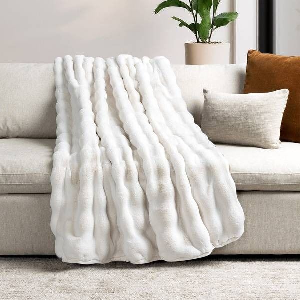 House & Home By Parklyn Faux Fur Throw, 153 cm x 177 cm