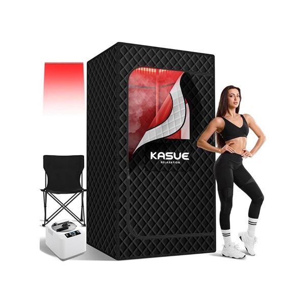 KASUE Portable Infrared Sauna Tent, 3L Steamer and 5-layer waterproof insulation