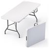 Image 1 : Rectangular White Folding Table with Carry Handle