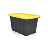 Image 1 : Black Storage Bin with Yellow Lid