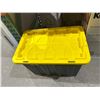 Image 2 : Black Storage Bin with Yellow Lid