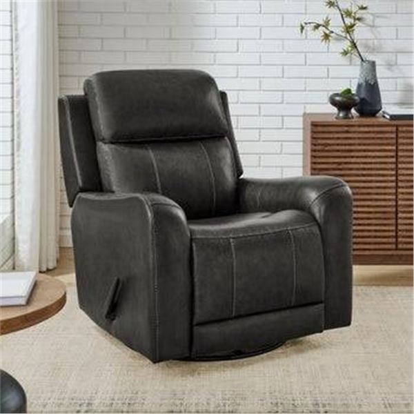 Barcalounger Leather 360-Degree Swivel Recliner with Dimensions