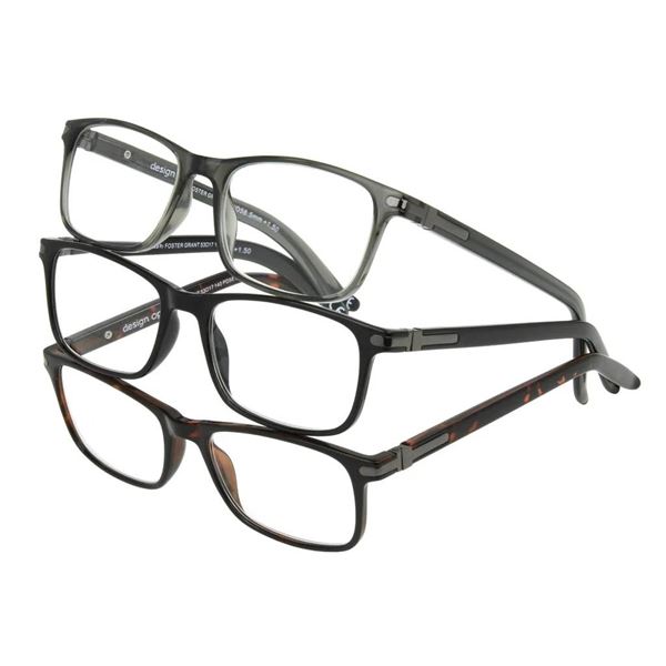Foster Grant +1.75 Classic Reading Glasses Set of 3