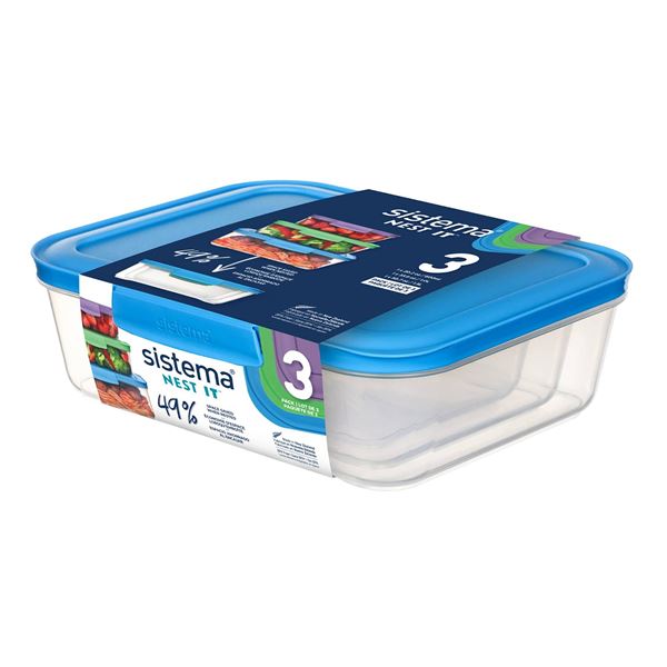 4 Sistema Nest It Food Storage Containers, 3-Pack Each